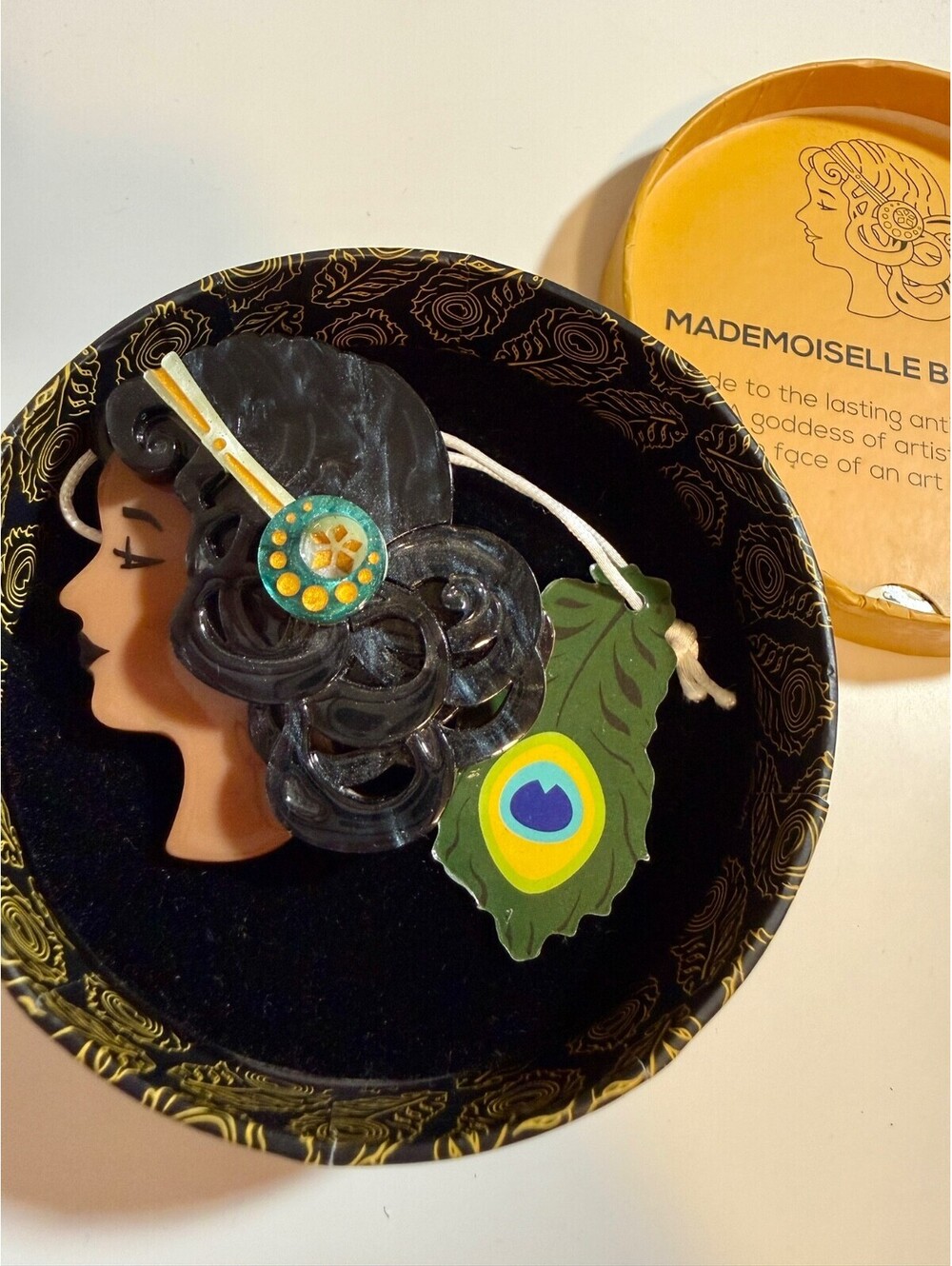 Mademoiselle Bernhardt Brooch - Erstwilder 2021 Art Nouveau 2.0 1920s Resin Pin